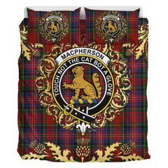 MacPherson 11 Tartan Crest Bedding Set - Golden Thistle Style