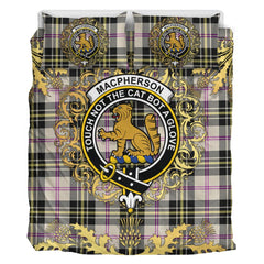 MacPherson Dress Ancient Tartan Crest Bedding Set - Golden Thistle Style
