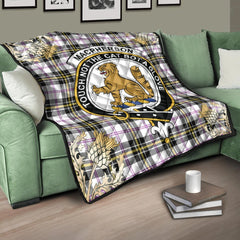 MacPherson Dress Modern Tartan Crest Premium Quilt - Gold Thistle Style