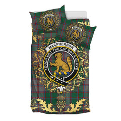 MacPherson Gathering Tartan Crest Bedding Set - Golden Thistle Style