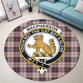 MacPherson Hunting Ancient Tartan Crest Round Rug