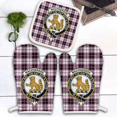 MacPherson Hunting Modern Tartan Crest Oven Mitt And Pot Holder (2 Oven Mitts + 1 Pot Holder)