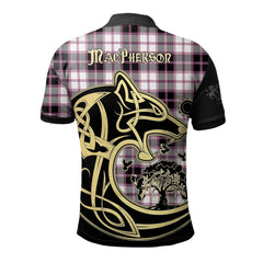 MacPherson Hunting Modern Tartan Polo Shirt Viking Wolf