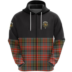 MacPherson Weathered Clan Half Of Tartan Zipper Hoodie