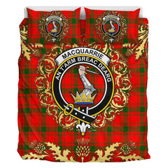 MacQuarrie Modern Tartan Crest Bedding Set - Golden Thistle Style