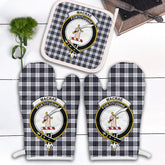 MacRae Dress Modern Tartan Crest Oven Mitt And Pot Holder (2 Oven Mitts + 1 Pot Holder)