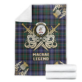MacRae Hunting Modern Tartan Gold Courage Symbol Blanket