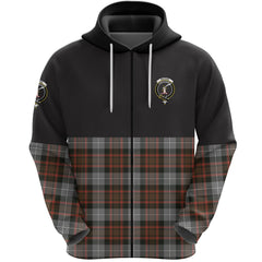 MacRae Hunting Weathered Clan Half Of Tartan Zipper Hoodie