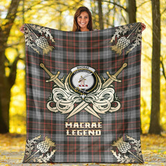 MacRae Hunting Weathered Tartan Gold Courage Symbol Blanket