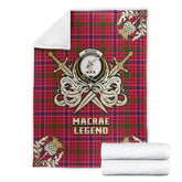 MacRae Modern Tartan Gold Courage Symbol Blanket