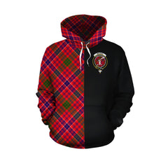 MacRae Modern Tartan Hoodie Half of Me - Cross Style