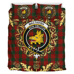 MacTavish 01 Tartan Crest Bedding Set - Golden Thistle Style