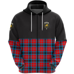 MacTavish Modern Clan Half Of Tartan Zipper Hoodie