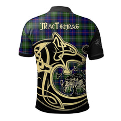 MacThomas Modern Tartan Polo Shirt Viking Wolf