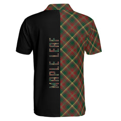 Maple Leaf Tartan Polo Shirt Half of Me - Cross Style
