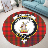 Matheson Modern Tartan Crest Round Rug