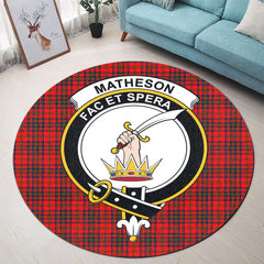 Matheson Modern Tartan Crest Round Rug