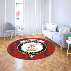 Matheson Modern Tartan Crest Round Rug