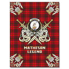 Matheson Modern Tartan Gold Courage Symbol Blanket