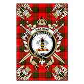 Maxtone Tartan Crest Black Garden Flag - Gold Thistle Style