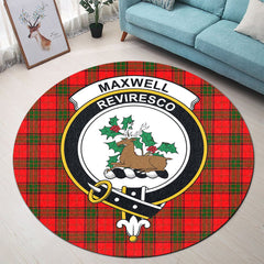 Maxwell Modern Tartan Crest Round Rug