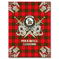 Maxwell Modern Tartan Gold Courage Symbol Blanket