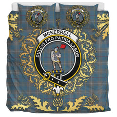 McKerrell of Hillhouse Dress Tartan Crest Bedding Set - Golden Thistle Style