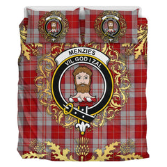 Menzies 04 Tartan Crest Bedding Set - Golden Thistle Style
