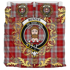 Menzies 04 Tartan Crest Bedding Set - Golden Thistle Style