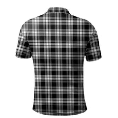 Menzies Black _ White Modern Tartan Polo Shirt