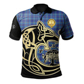 Mercer Modern Tartan Polo Shirt Viking Wolf