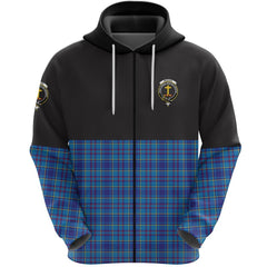 Mercer Modern Clan Half Of Tartan Zipper Hoodie
