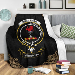 Middleton Crest Tartan Premium Blanket Black