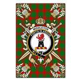 Middleton Modern Tartan Crest Black Garden Flag - Gold Thistle Style