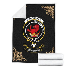 Moncreiffe (or Moncreiff) Crest Tartan Premium Blanket Black