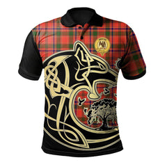Monroe Modern Tartan Polo Shirt Viking Wolf