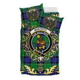Monteith Tartan Crest Bedding Set - Golden Thistle Style