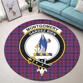 Montgomery Modern Tartan Crest Round Rug