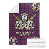 Montgomery Modern Tartan Gold Courage Symbol Blanket