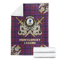 Montgomery Modern Tartan Gold Courage Symbol Blanket