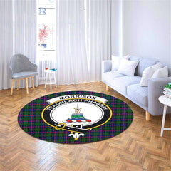 Morrison Modern Tartan Crest Round Rug