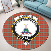 Morrison Red Ancient Tartan Crest Round Rug