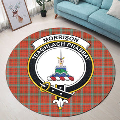 Morrison Red Ancient Tartan Crest Round Rug