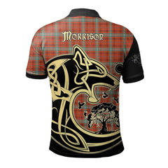 Morrison Red Ancient Tartan Polo Shirt Viking Wolf