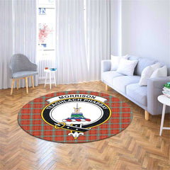Morrison Red Ancient Tartan Crest Round Rug