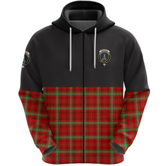 Morrison Red Modern Clan Half Of Tartan Zipper Hoodie