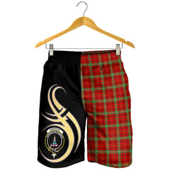Morrison Red Modern Tartan Crest Men's Short PM8