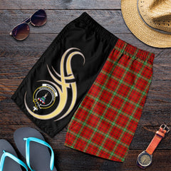 Morrison Red Modern Tartan Crest Men's Short PM8