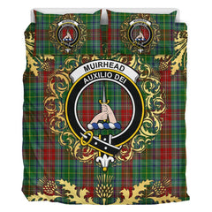 Muirhead 02 Tartan Crest Bedding Set - Golden Thistle Style