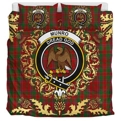 Munro 02 Tartan Crest Bedding Set - Golden Thistle Style